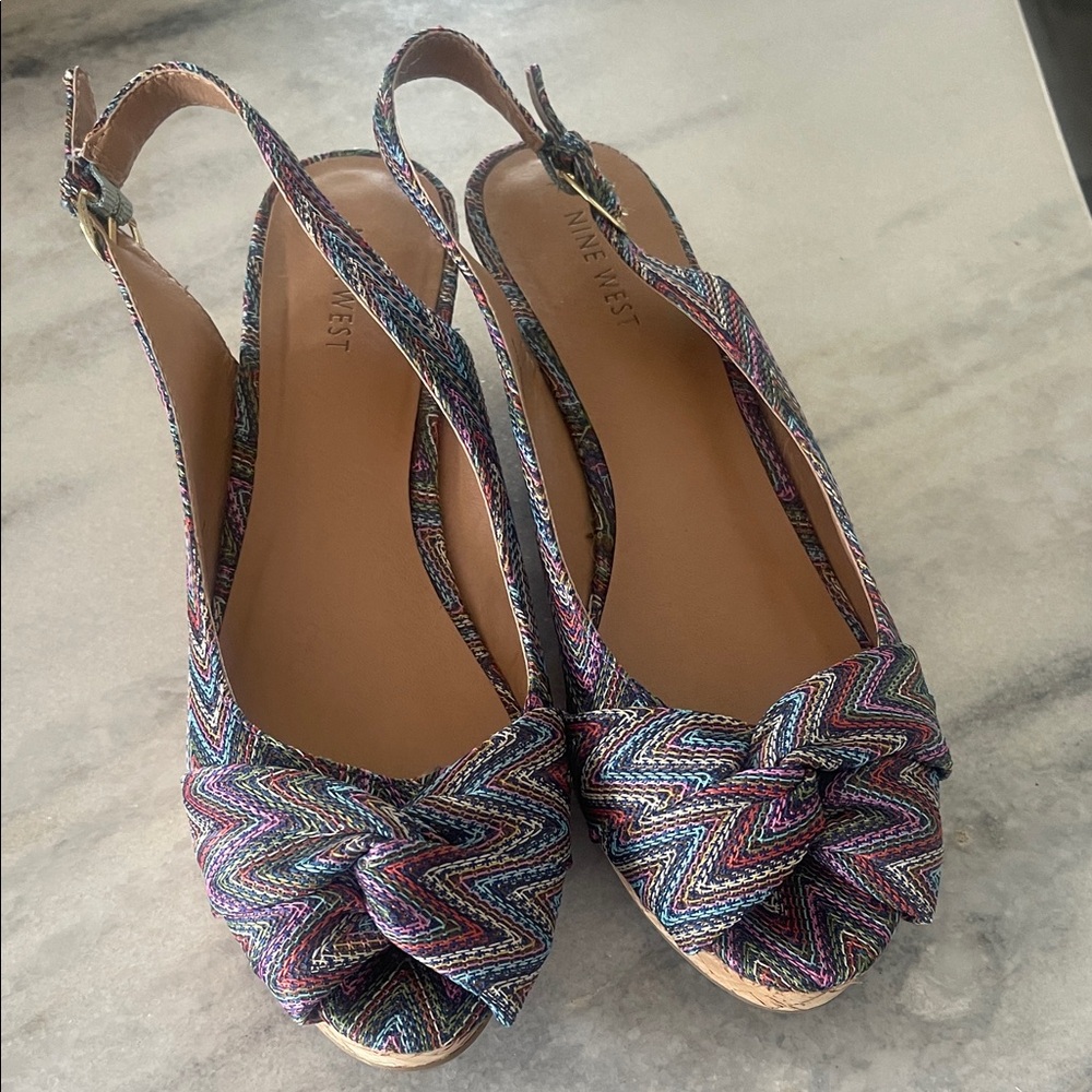 Nine West Colorful Espadrille Slingbacks